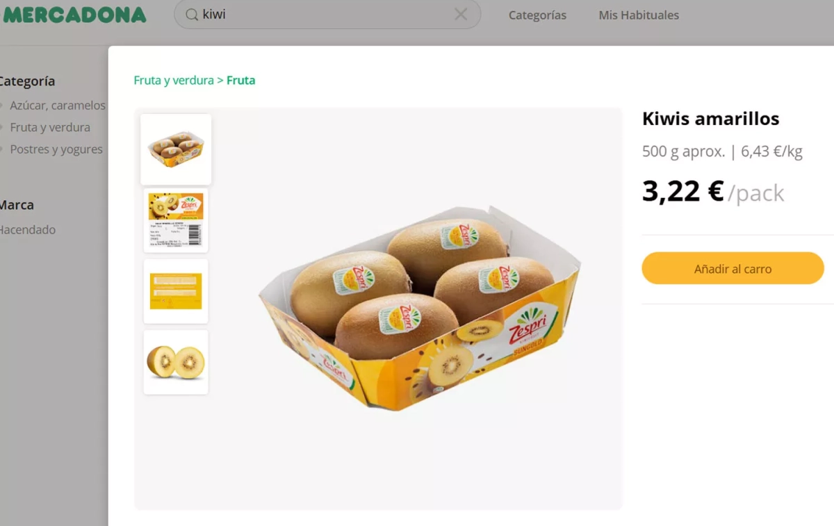 Una bandeja de kiwis Zespri de origen italiano / MERCADONA