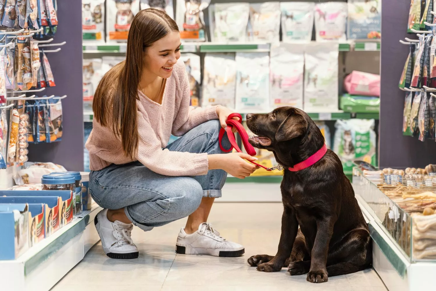 Una persona con un collar para perros similar a los que vende MascotaGadget / FREEPIK