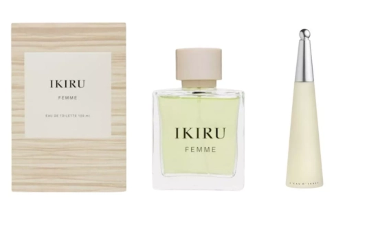  Ikiru (9 €) /L’Eau d’Issey de Issey Miyake ( 52 euros)/ Montaje CG