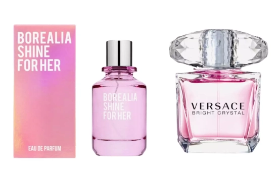 Borealia Shine (11 €) /Bright Crystal de Versace (63 euros)/ Montaje CG