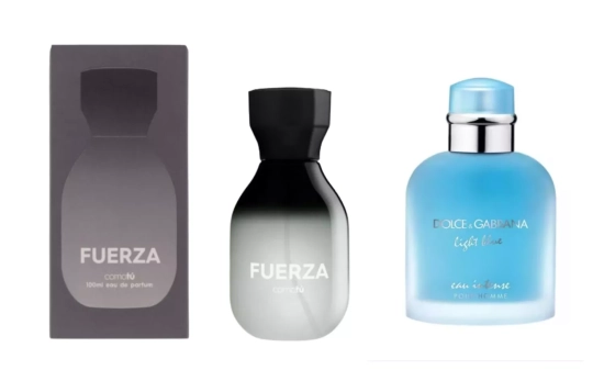  Fuerza (9 €)/ Light Blue Intense de Dolce & Gabbana (53 euros)/ Montaje CG