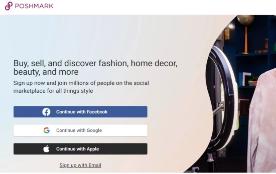 Interfaz de Poshmark, la app de moda de marca y para eventos especiales/POSHMARK.COM 