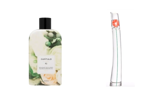 Eau de toilette Capítulo Floral (9,00 €)/ Flowers by Kenzo (79,95 €)