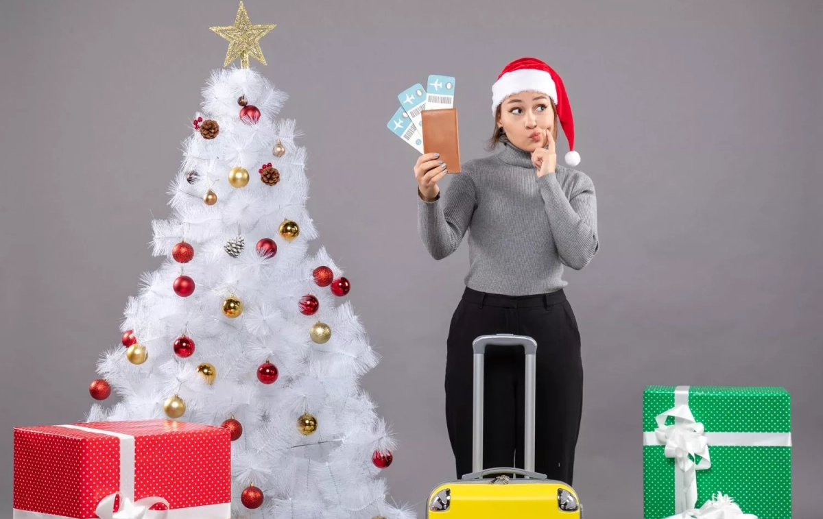 Una mujer se dispone a viajar en las fechas navideñas / FREEPIK -  KamranAydinov