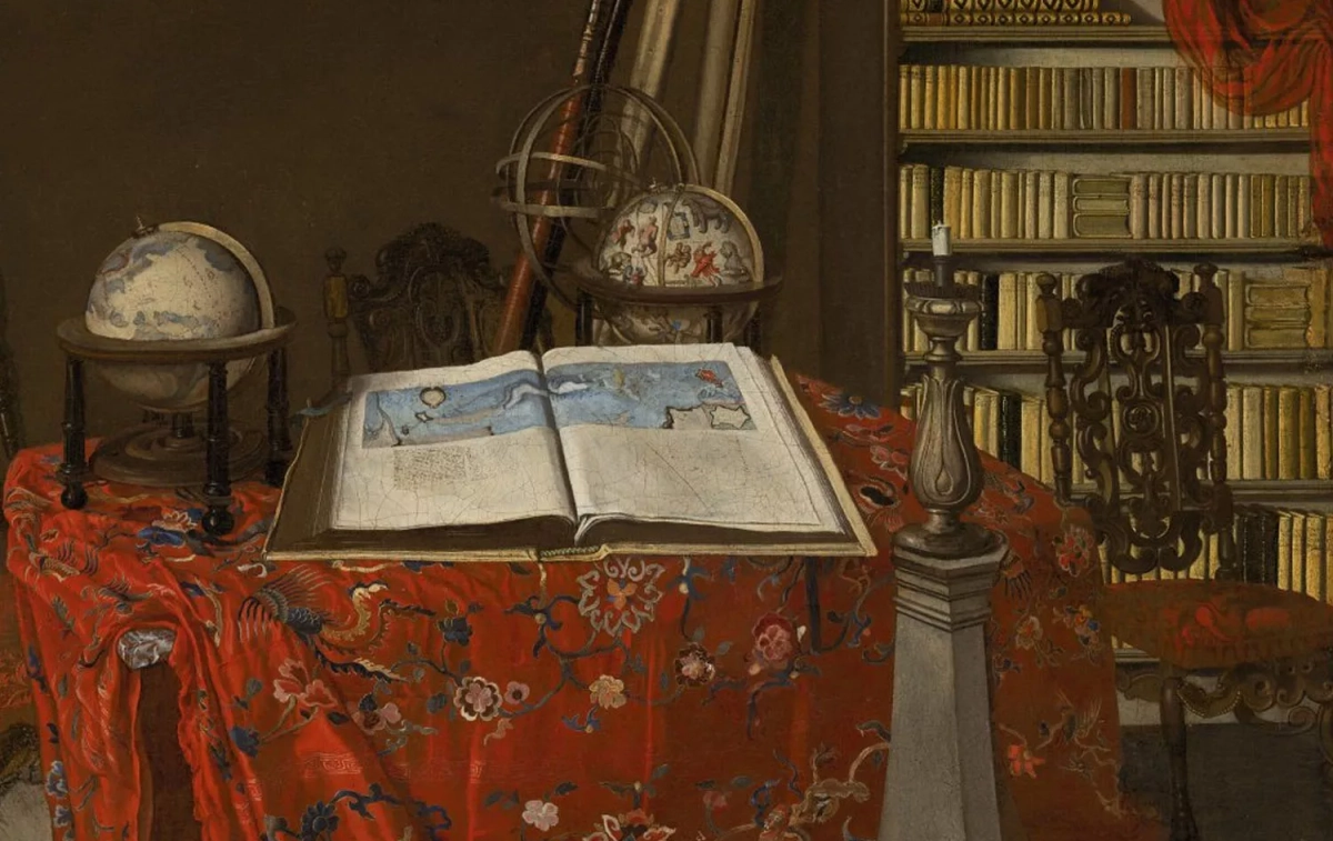 Detalle de la obra 'Rincón de una biblioteca', de Jan Jansz van der Heyden / MNTB