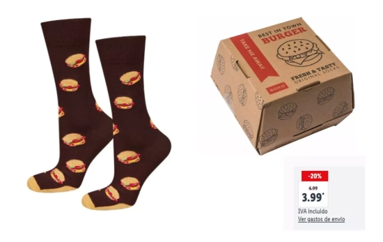 Soxo Calcetines unisex BURGER, 3.99€/ LIDL.ES