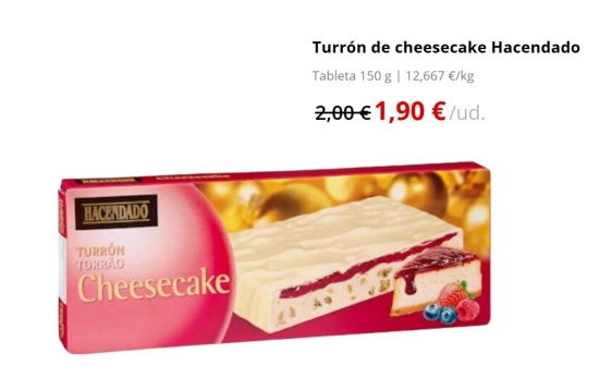 Turrón de Cheesecake/ 1,90€/MERCADONA.ES