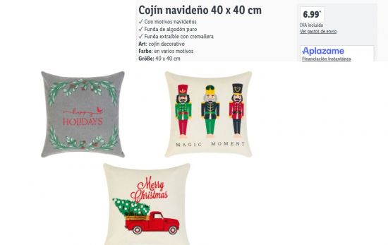 Cojines de Navidad/ 14,99€/ LIDL.ES