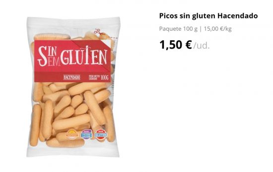 Picos sin gluten/ 1,50 € /MERCADONA.ES