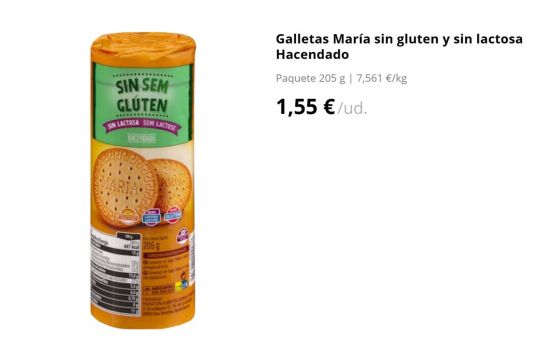 Galletas tipo 'María' Hacendado/ 1,55 € / MERCADONA.ES