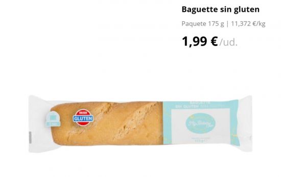 Baguette sin gluten /1,99 €/ MERCADONA.ES