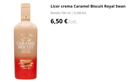 Licor crema Caramel Biscuit Royal Swan/ 6,50 €/ MERCADONA.ES