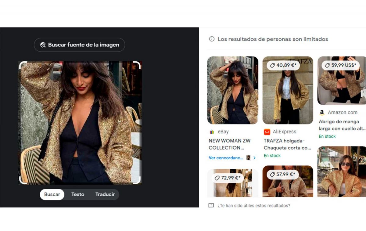 Resultados de la chaqueta en Google Lens  / CG
