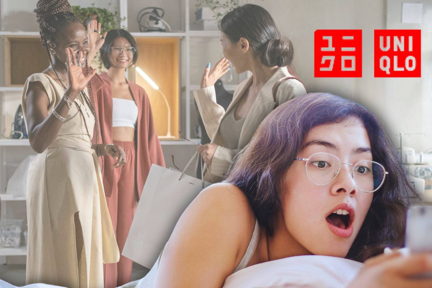 Una chica se sorprende de que ya esté disponible en Uniqlo la tendencia que reinará en 2025/ Montaje CG