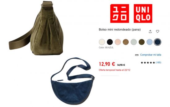 Riñonera de pana Uniqlo a 12, 90 euros/ UNIQLO. COM