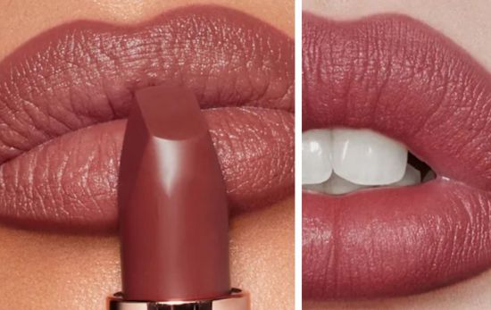 El tono medium del Pillow Talk Lipstik/ Montaje CG