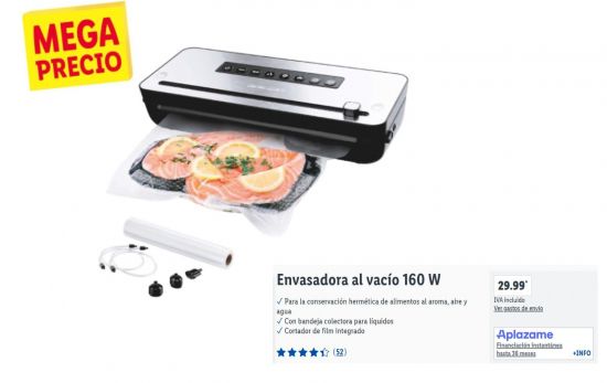 Envasadora al vacío de Lidl para la conservación hermética de alimentos por solo 29,99 euros /LIDL.ES