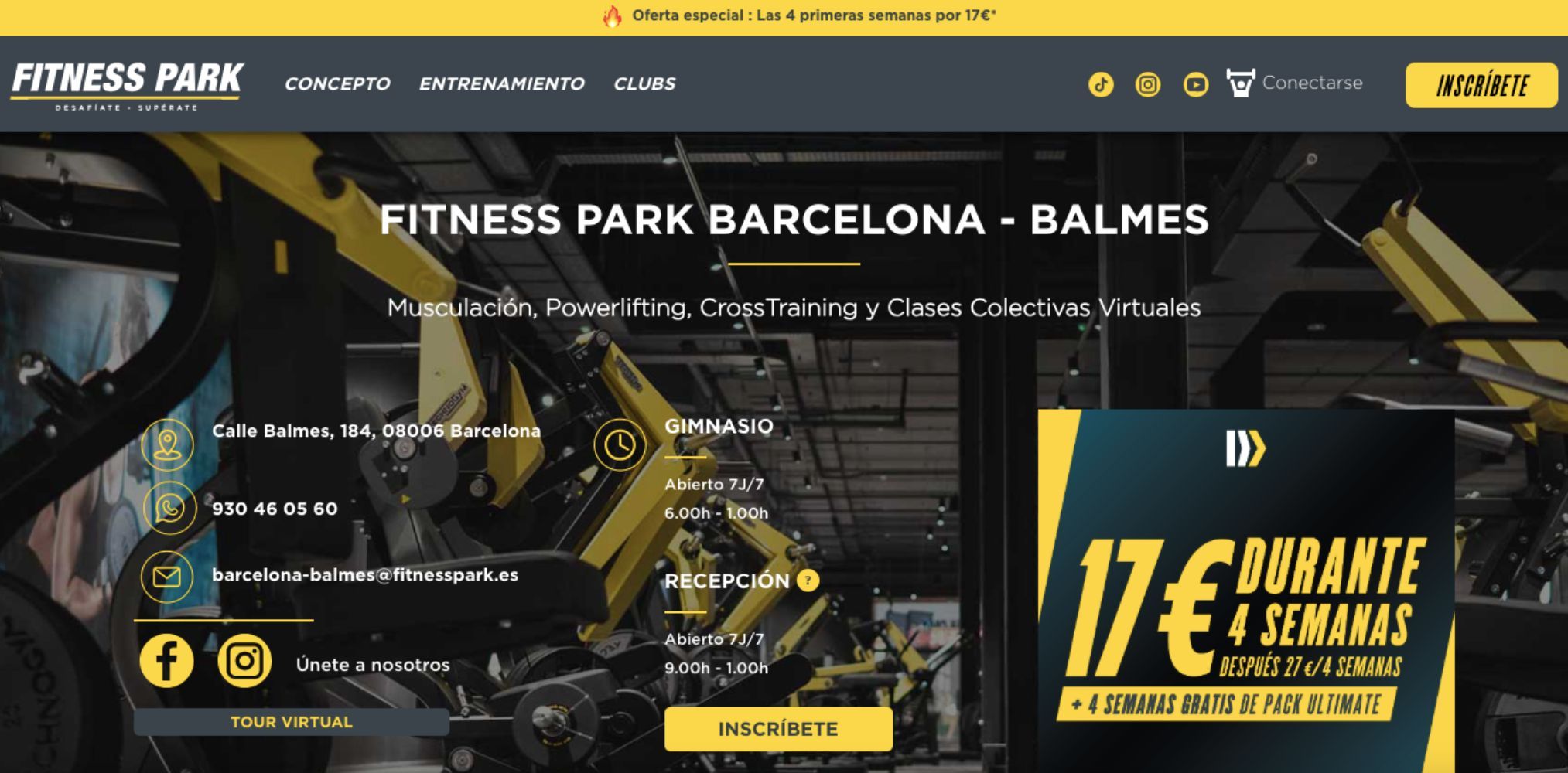 Web de Fitness Park / FITNESS PARK