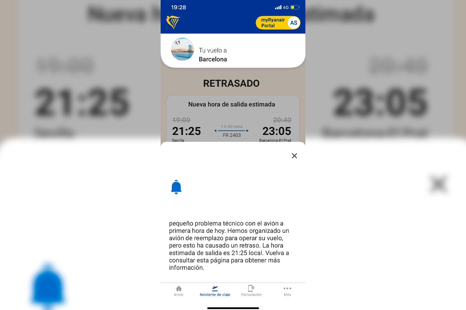 Retraso del vuelo de Ryanair / CEDIDA