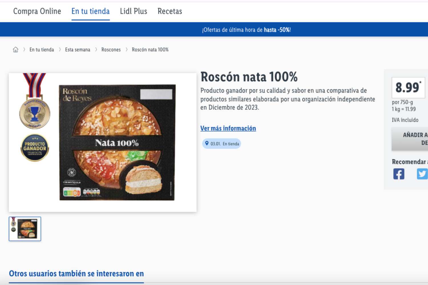 Roscón de Reyes de Lidl / LIDL