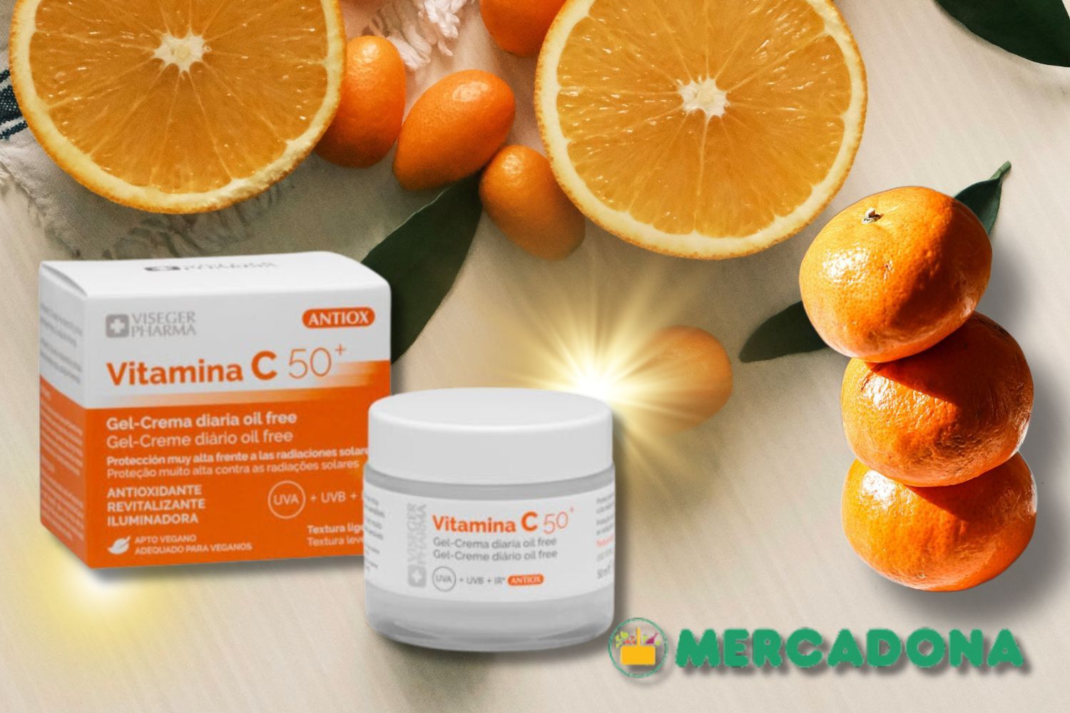 La crema facial de Mercadona de vitamina C/ Montaje CG