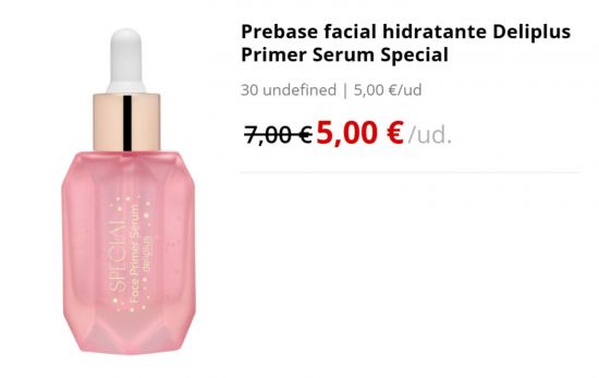 Prebase facial hidratante Deliplus Primer Serum Special/ MERCADONA.ES