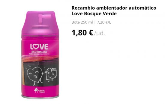 Recambio ambientador automático Love Bosque Verde/ 1,80 €/ MERCADONA.ES