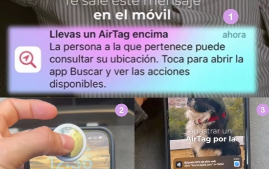 Pasos a seguir para descubrir si nos están vigilando el móvil con un Air Tag/ Montaje CG