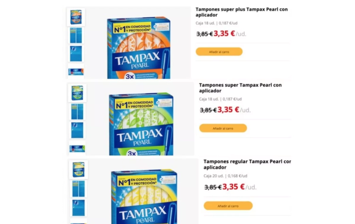 Los tampones rebajados de Mercadona   CAPTURA