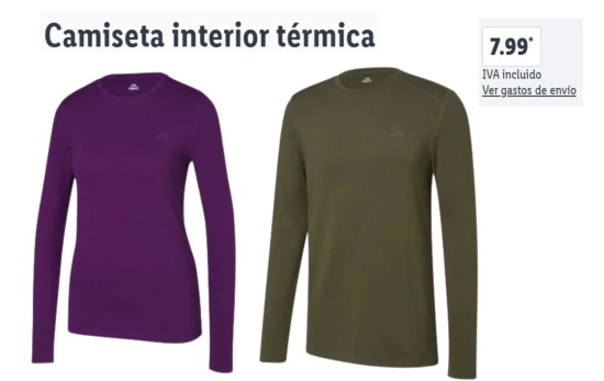 Camiseta interior térmica/ LIDL Camiseta interior térmica/ LIDL
