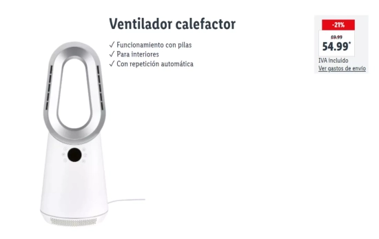 Ventilador calefactor/ LIDL Ventilador calefactor/ LIDL