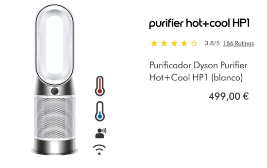 Purificador Dyson Purifier Hot+Cool HP1/ DYSON Purificador Dyson Purifier Hot+Cool HP1/ DYSON