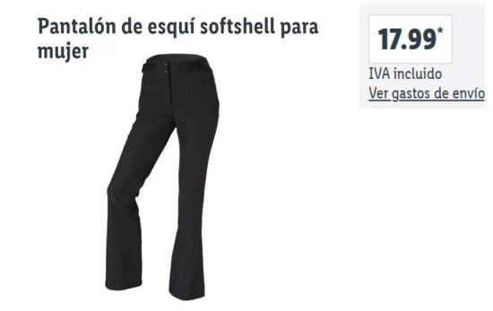 Pantalón entallado de esquí/ LIDL Pantalón entallado de esquí/ LIDL