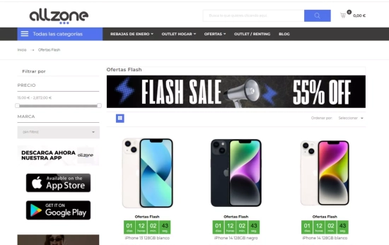 Página web de Allzone / CG Página web de Allzone / CG