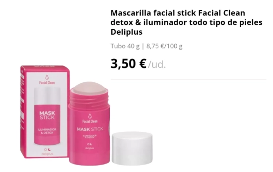 Mascarilla facial stick Facial Clean detox & iluminador/ MERCADONA Mascarilla facial stick Facial Clean detox & iluminador/ MERCADONA