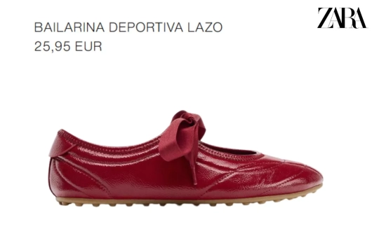 Zapatilla en rojo San Valentín/ ZARA Zapatilla en rojo San Valentín/ ZARA