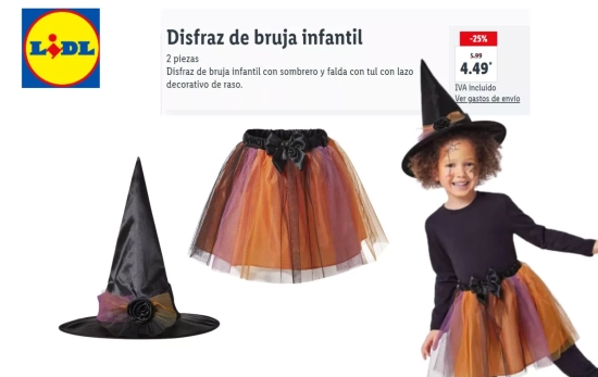 Disfraz de bruja infantil/ LIDL Disfraz de bruja infantil/ LIDL