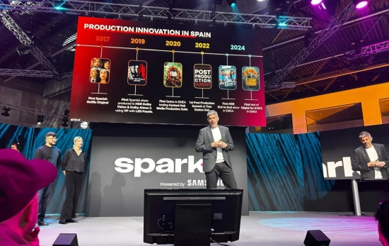 Víctor Martí, jefe de producción de Netflix en España y Portugal, presentando en el ISE ANA CARRAS Víctor Martí, jefe de producción de Netflix en España y Portugal, presentando en el ISE ANA CARRAS