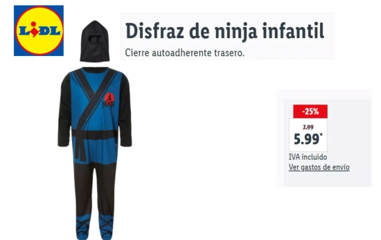Disfraz de ninja/LIDL Disfraz de ninja/LIDL