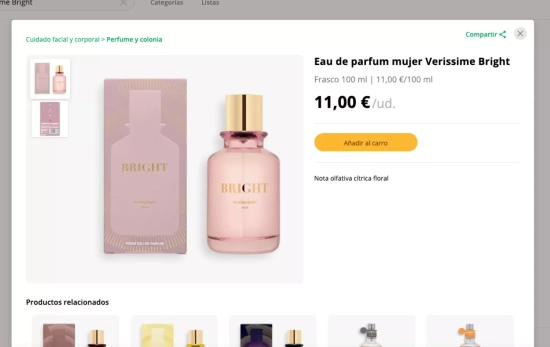 El perfume Verissime Bright de Mercadona CAPTURA El perfume Verissime Bright de Mercadona CAPTURA