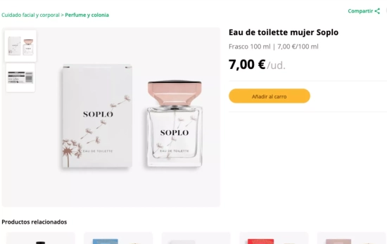 El perfume Soplo de Mercadona / CAPTURA El perfume Soplo de Mercadona / CAPTURA