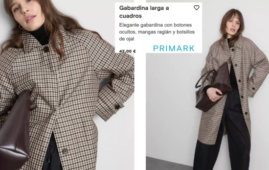 Gabardina de cuadros mini/ PRIMARK Gabardina de cuadros mini/ PRIMARK