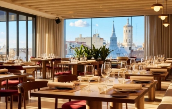 El restaurante del Eurostars Valladolid con vistas a la ciudad / GRUPO HOTUSA El restaurante del Eurostars Valladolid con vistas a la ciudad / GRUPO HOTUSA