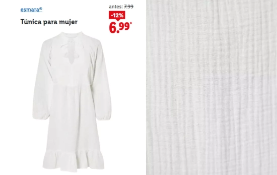 Túnica para mujer blanca/ LIDL Túnica para mujer blanca/ LIDL