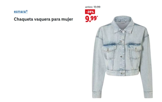 Chaqueta vaquera para mujer/ LIDL Chaqueta vaquera para mujer/ LIDL