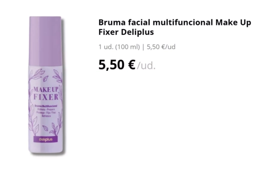 Bruma facial multifuncional Make Up Fixer/ MERCADONA Bruma facial multifuncional Make Up Fixer/ MERCADONA