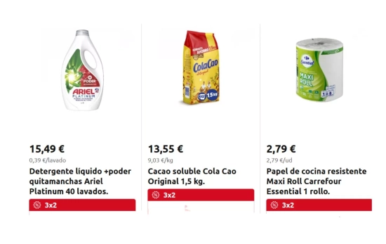 Ejemplos de artículos que gozan del 3x2/ CARREFOUR Ejemplos de artículos que gozan del 3x2/ CARREFOUR