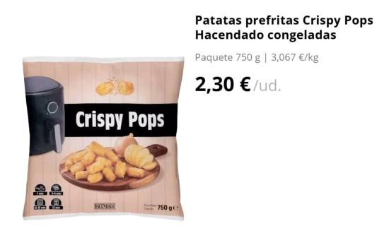 Patatas prefritas Crispy Pops/ MERCADONA Patatas prefritas Crispy Pops/ MERCADONA