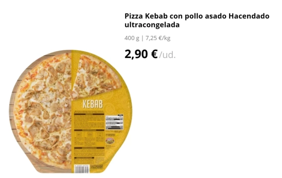 Pizza de kebab/ MERCADONA Pizza de kebab/ MERCADONA