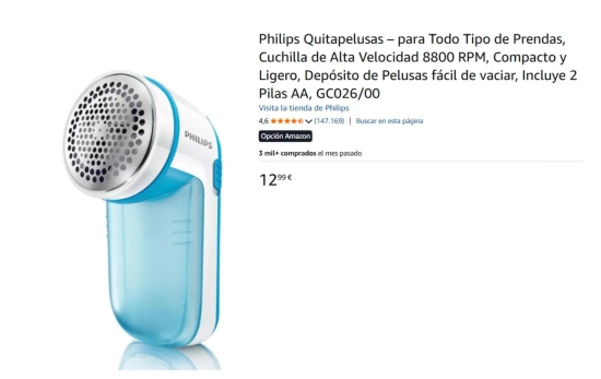 Quitapelusas Phillips/ AMAZON Quitapelusas Phillips/ AMAZON